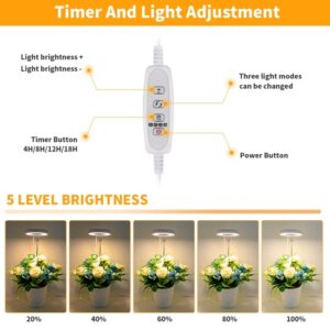 LED 5000K Full Spectrum Ground Plug-in Plant Grow Light