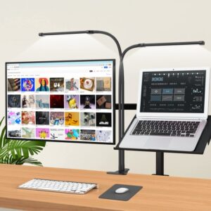 LED Dimmable Flexible Gooseneck Double Tube Desk Lamp