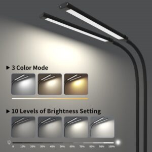 LED Dimmable Flexible Gooseneck Double Tube Desk Lamp