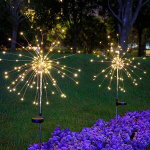 LED Solar-powered ground-inserted fireworks lights