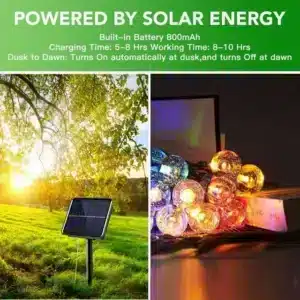 LED Solar Powered S14 Bubble G50 Bubble String Light