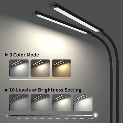 70CM Double Tube Desk Gooseneck Lamp