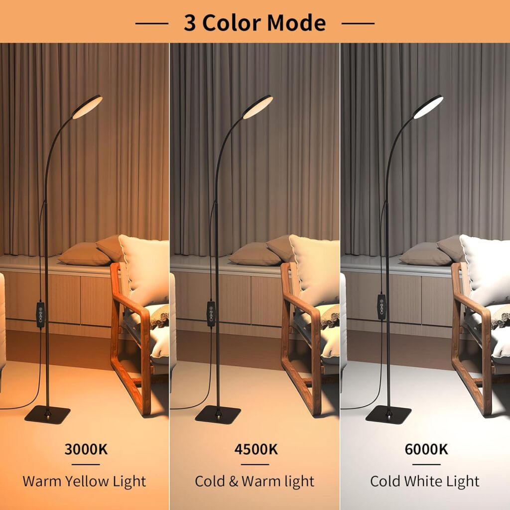 Round Type Gooseneck Floor Lamp Black Color