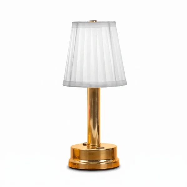 Cordless Battery Operated Table Lamp with Fabric Shade