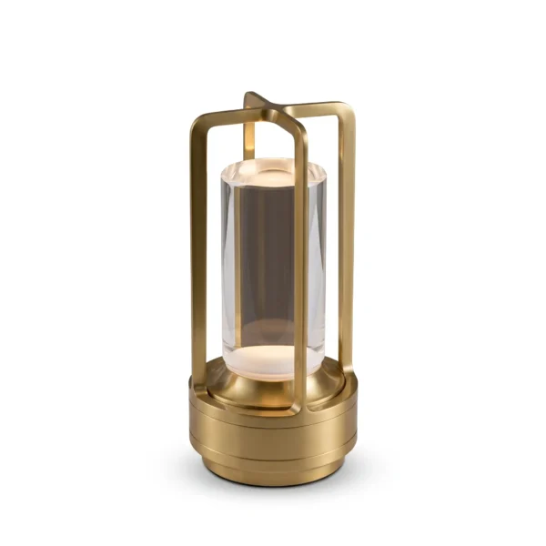 Metal Cage Lantern Cordless Touch Table Lamp