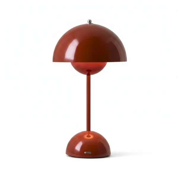 Cordless Metal Mushroom Table Lamp: Touch Dimmable - 8008
