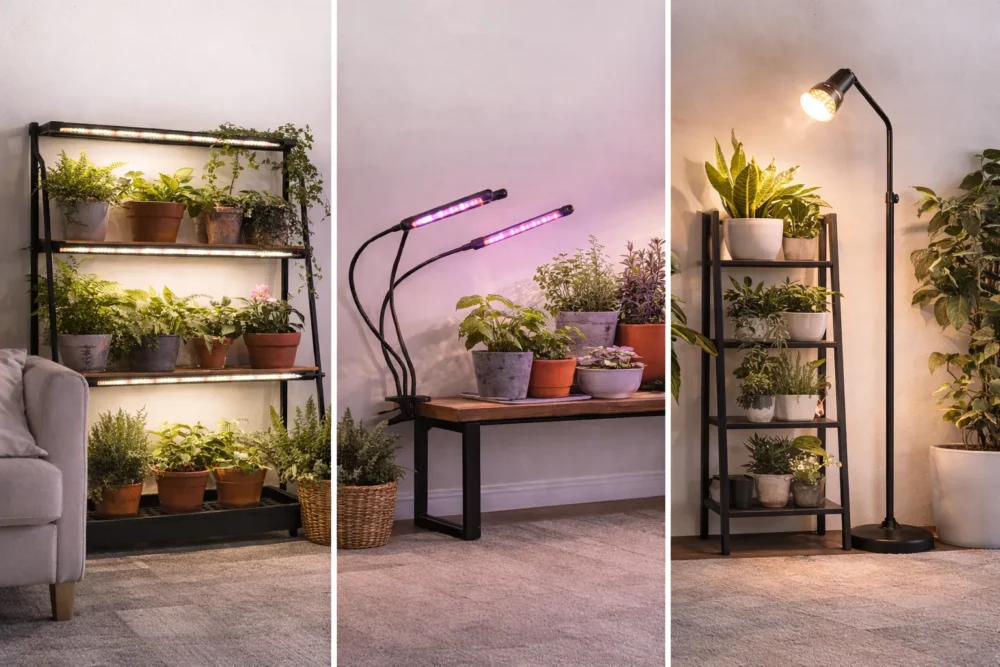 Various types of indoor plant lights