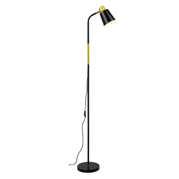Adjustable Metal Floor Lamp with Brass Accents – YG026