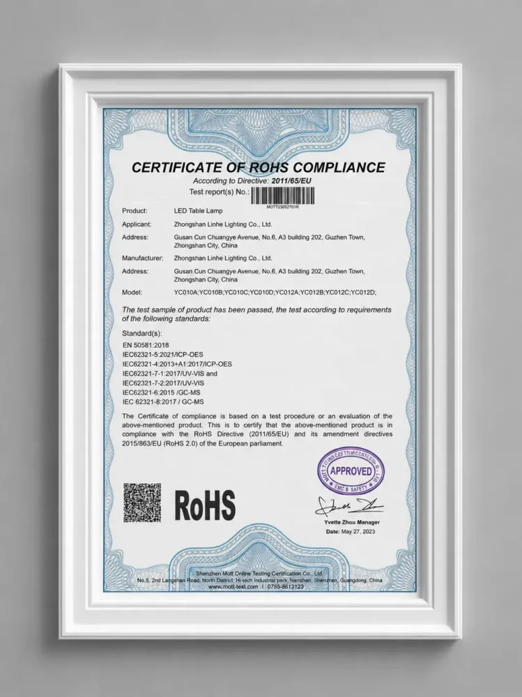 EU RoHS Certification (MOTT23052701R)