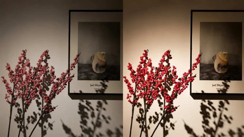 High CRI (CRI ≥90) vs standard CRI LED lighting comparison showing more accurate color rendering for reading and task lighting