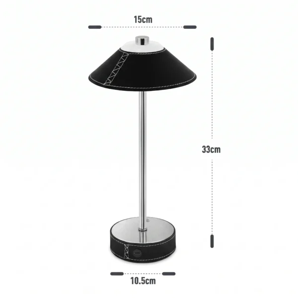 Handcrafted Leather LED Wireless Table Lamp with Magnetic Base 4